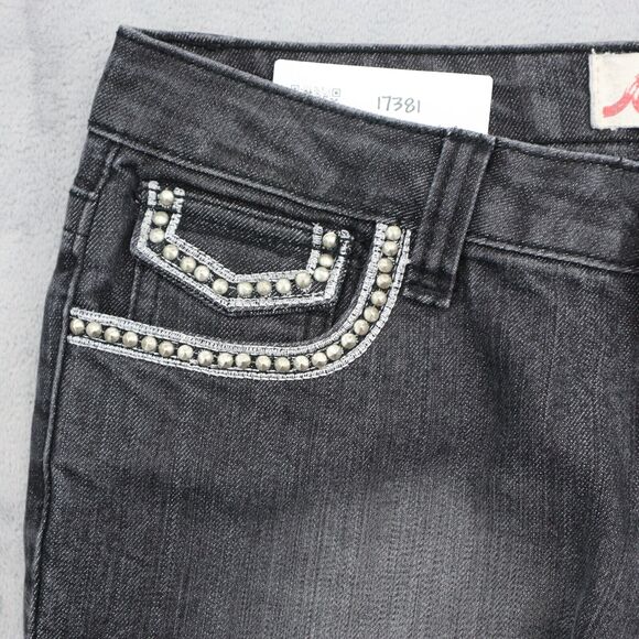 Farlow Jeans Pants Womens 9 Black Denim Flat Front Bootcut Pockets Jeans - Picture 10 of 16